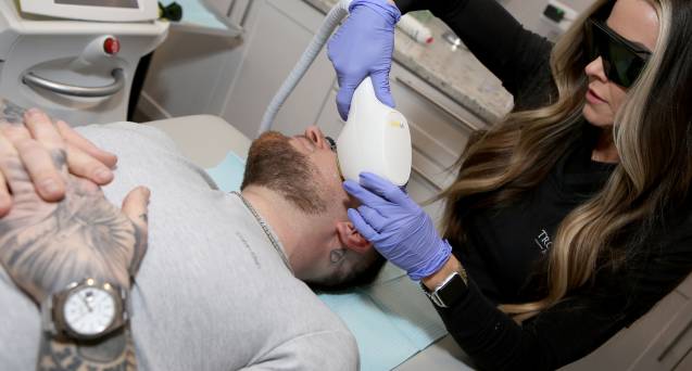 Man receiving IPL treatment