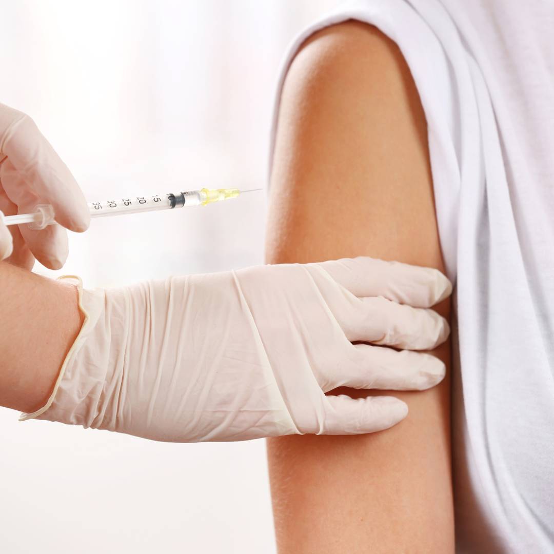 Person receiving a B12 shot