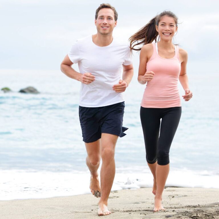 Couple running ad full of energy